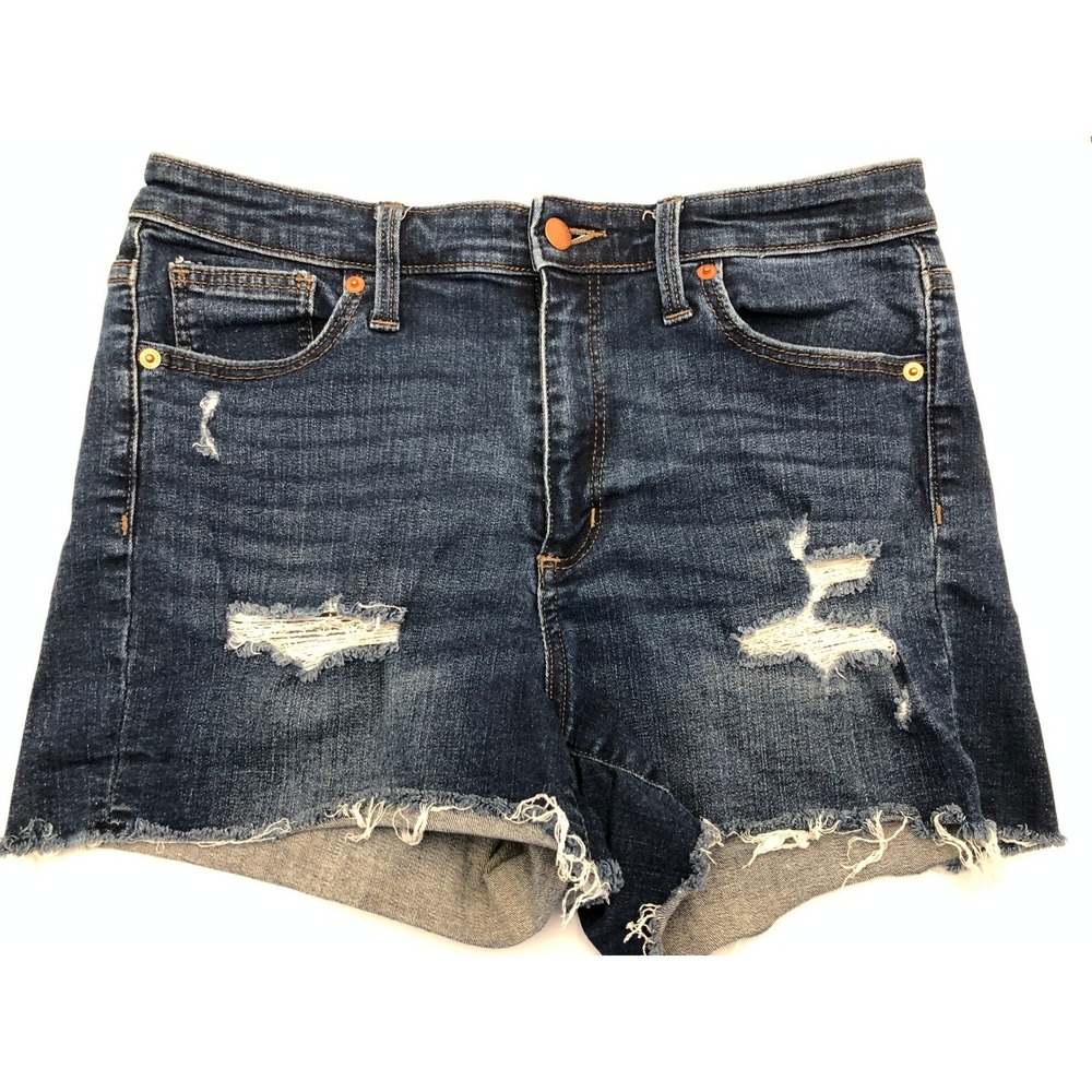Universal Thread Grunge Distressed Denim Cutoff Shorts Dark Wash EUC Size 10/30